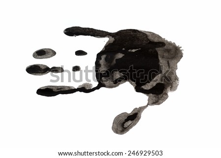 A handprint on white paper (isolated)
