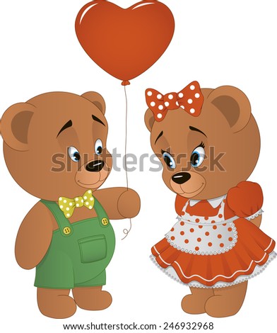 Cute bears with heart
