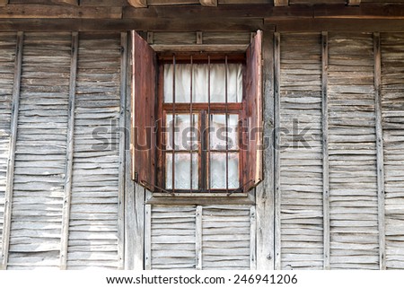 retro old wooden wall window
