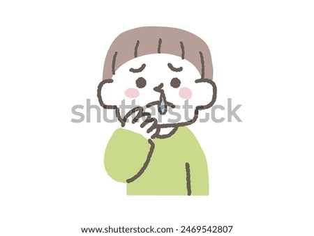 Clip art of boy who can't stop sniffling