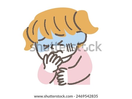 Clip art of girl with nausea