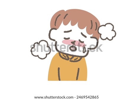 Clip art of boy with fever