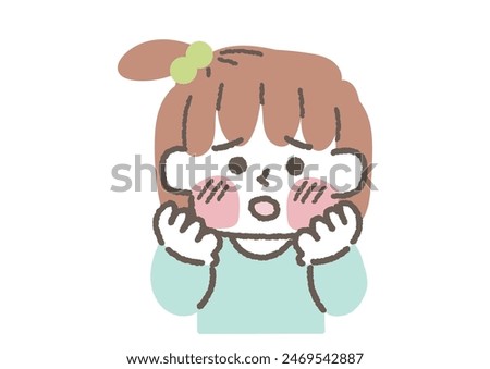 Clip art of girl with red and swollen cheeks