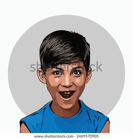 A surprised boy vector illustration
