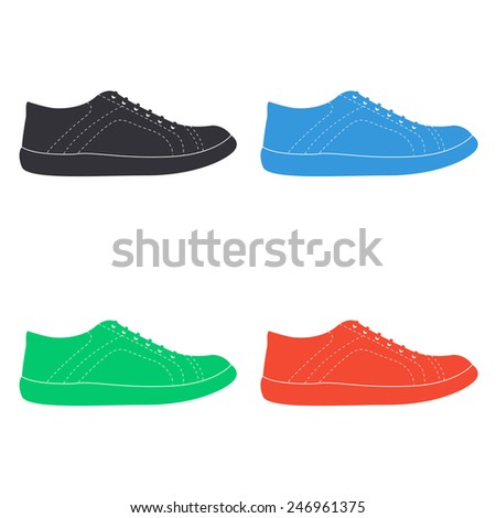 sneakers icon - colored vector illustration
