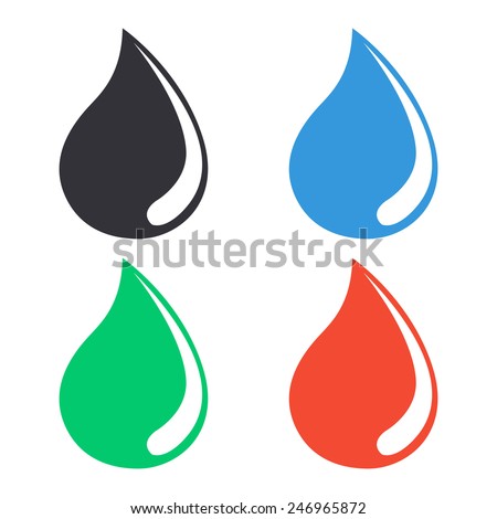 water drop icon - colored vector illustration