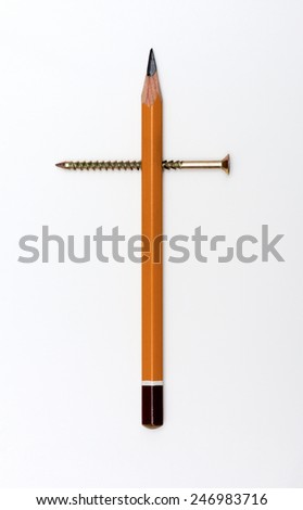 screw screwed in pencil