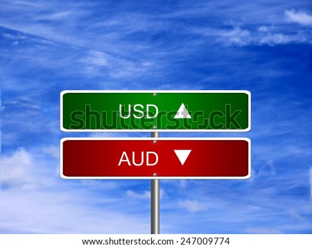 AUD USD symbol icon up down currency forex sign.
