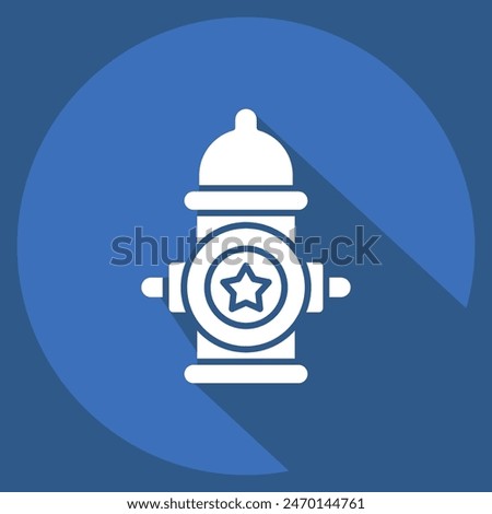 Icon America Water Page. related to America symbol. long shadow style. simple design illustration
