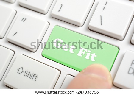 Pressing green get fit key on keyboard