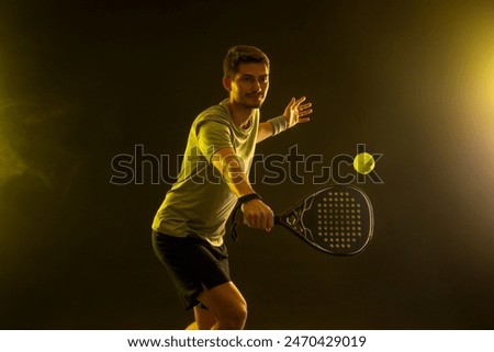 Padel Tennis Player with Racket