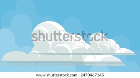 
illustration of sky and cloud background. Cloud poster design in flat style, flyer, postcard, web banner. Isolated Object. Summer sky illustration.