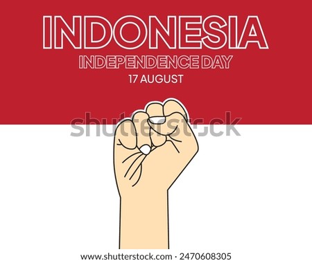 Happy independence day of the Republic Indonesia post with traditional games concept illustration. Indonesia independence day.