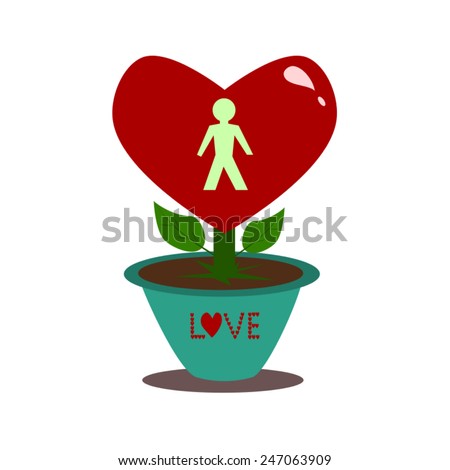 Flower heart, male symbol vector