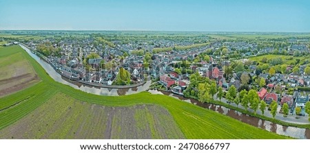 Aerial panorama from the village Harmelen in the Netherlands