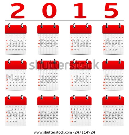 2015 Vector Calendar