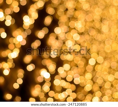 Defocused Christmas bright golden lights ideal for backgrounds