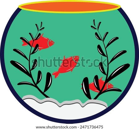 Aquarium with fish vector illustration