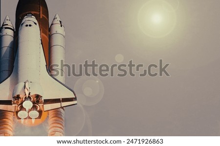   Fascinating rocket launch with dramatic clouds. The elements of this image furnished by NASA.

