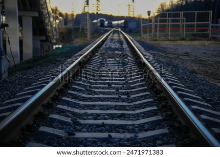 Railway in the sunset. High quality photo