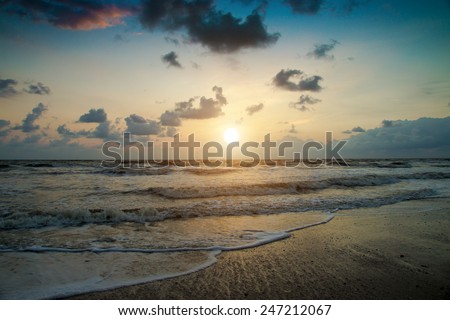 Before sunset and beach