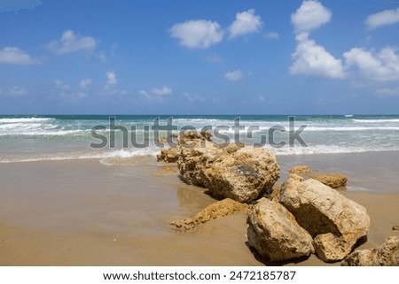 Beautiful seashore in the city of Atlit in Israel