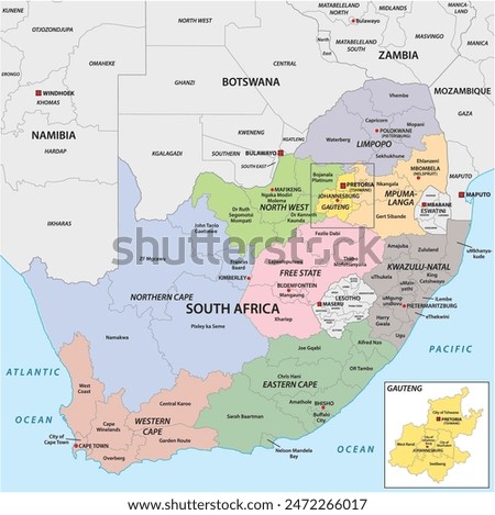Map of the administrative divisions of South Africa