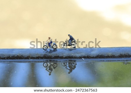 Miniature photography with a cycling theme