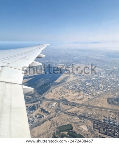 View of Dubai city center seen from the plane