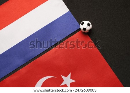 Turkiye vs Netherlands, Football match with national flags