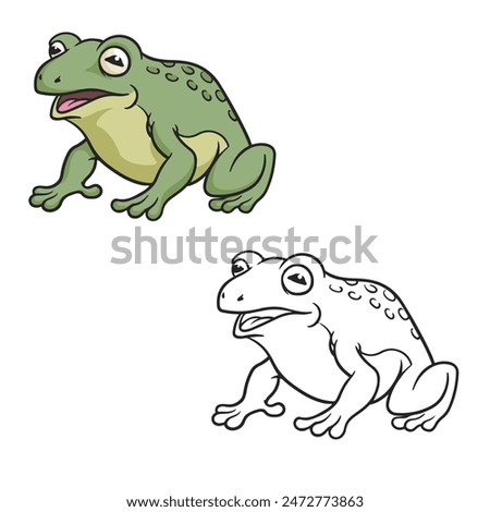 toad cartoon vector illustrations on white background. simple design outline style. easy to edit.  green frog.