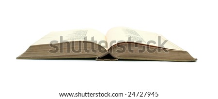 Opened book isolated on white.
