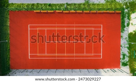 tennis court sport playground aerial drone photography from above vivid colors frame square shape and no people wallpaper concept picture