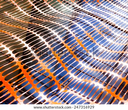 Orange safety plastic net