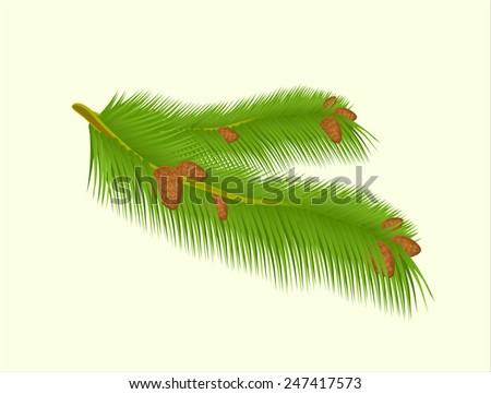 Green branch on background vector stock illustration