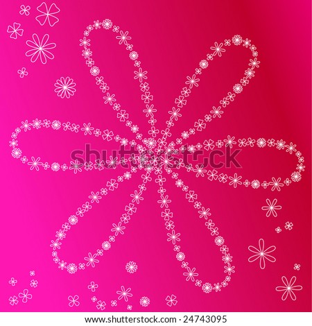 pink background with white flowers