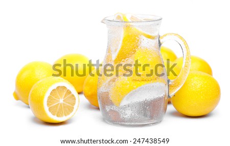 fresh lemon's water Royalty-Free Stock Photo #247438549