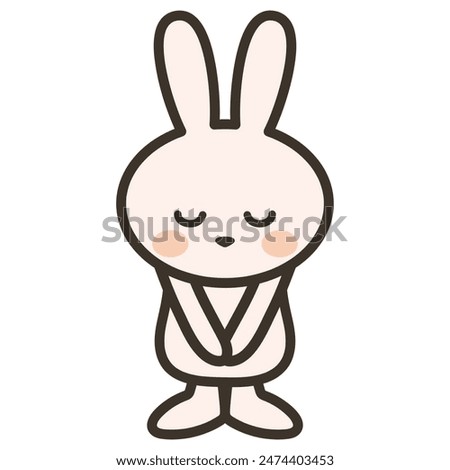 Clip art of rabbit apologizing with sorry