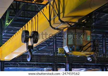 Crane gantry in steel plant Royalty-Free Stock Photo #247459162