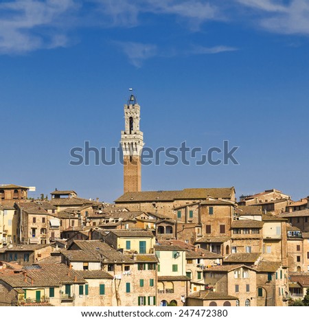 Beautiful view of a Panorama of Siena, Tuscany, Italy