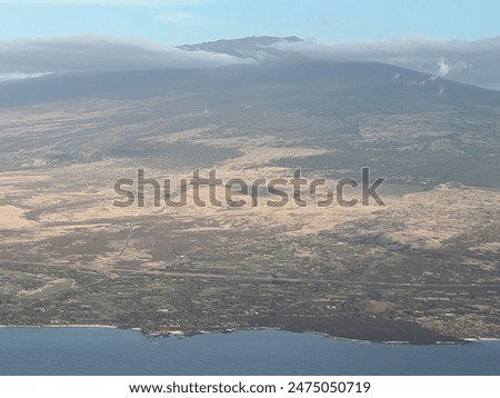 Aerial View of Big Island in Hawaii, from an Airplane