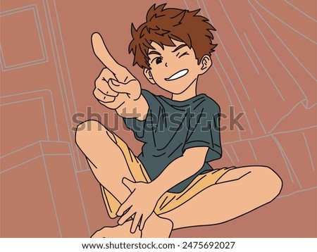 ILLUSTRATION OF A PERSON POINTING. UNIQUE AND COOL DESIGN, SUITABLE FOR YOU. VECTOR FILES
