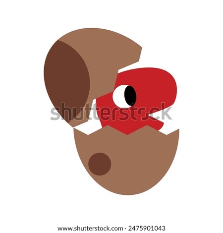 Cute isolated baby dinosaur. Vector illustration for children on a white background.