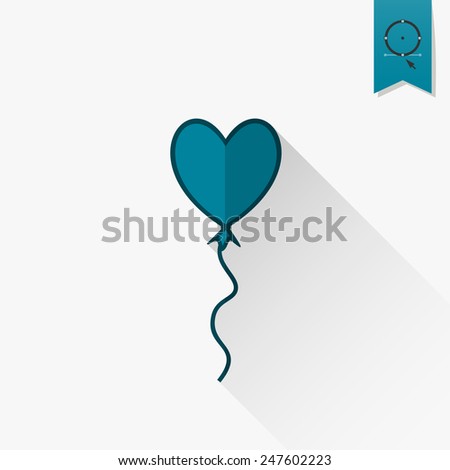 Simple Flat Icon for Valentines Day, Wedding, Love and Romantic Events. Vector