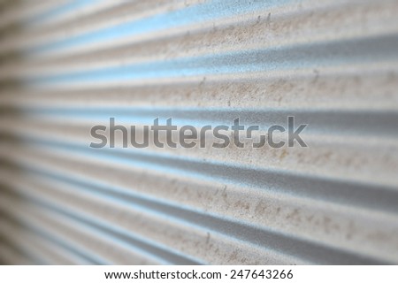 A close up shot of corrugatediron sheeting