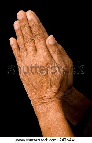Old hands praying