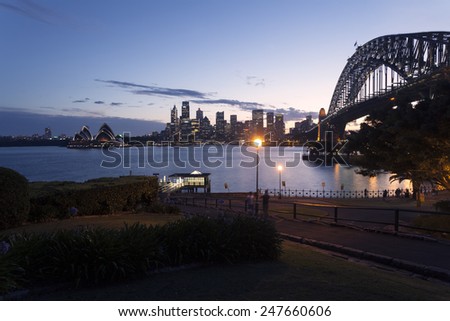 Sydney city night, North Sydney Lookout