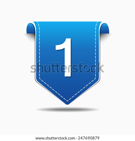 1 Number Vector blue Web Icon