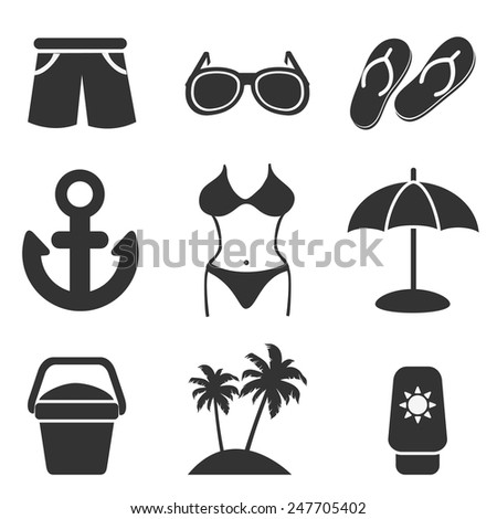 Summer icons set great for any use. Vector EPS10.