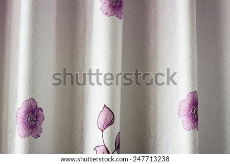 Prototype purple floral curtains blinds Thailand.